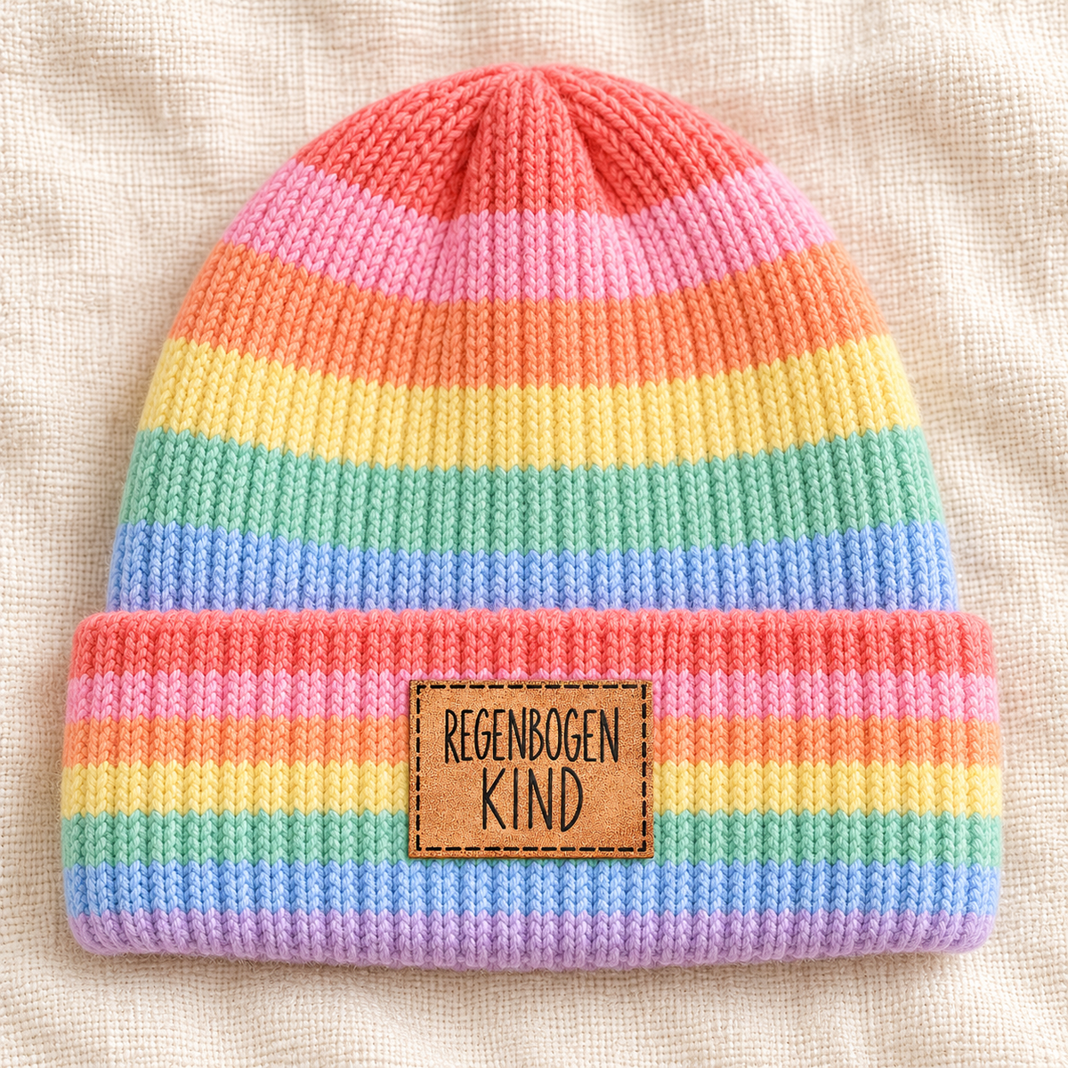 Kunstleder-Patch „REGENBOGEN KIND“ – zum Aufnähen