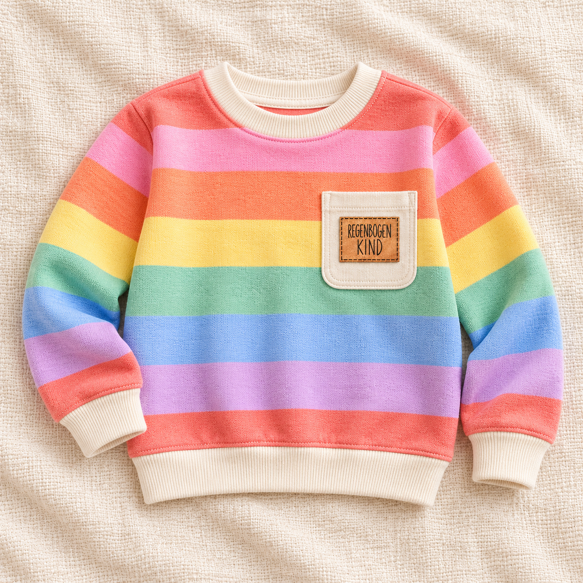 Kunstleder-Patch „REGENBOGEN KIND“ – zum Aufnähen