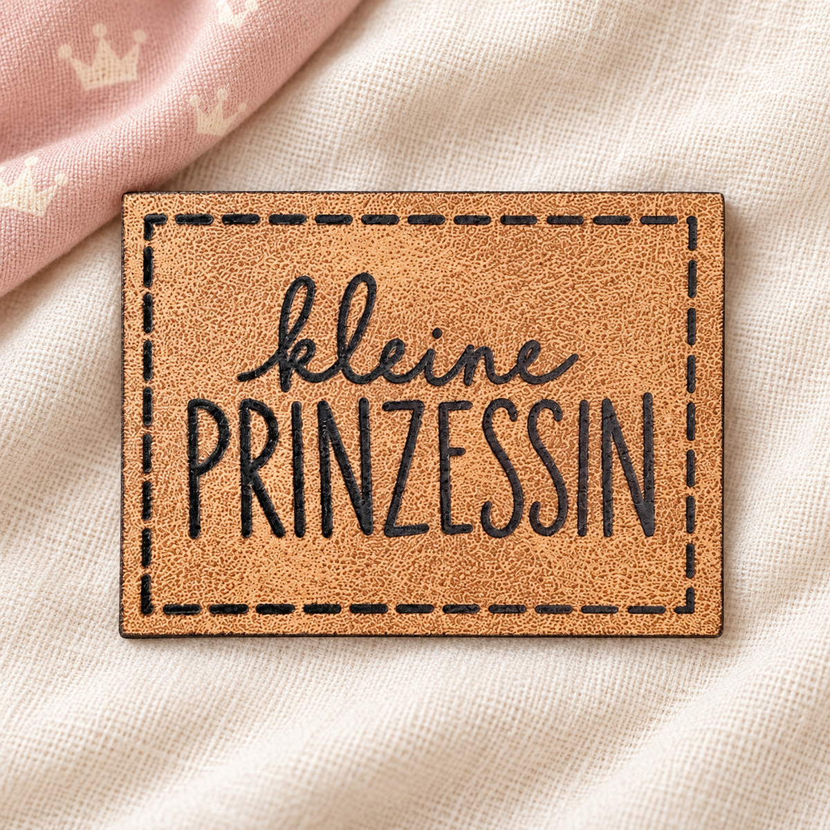 Kunstleder-Patch „kleine Prinzessin“ – zum Aufnähen