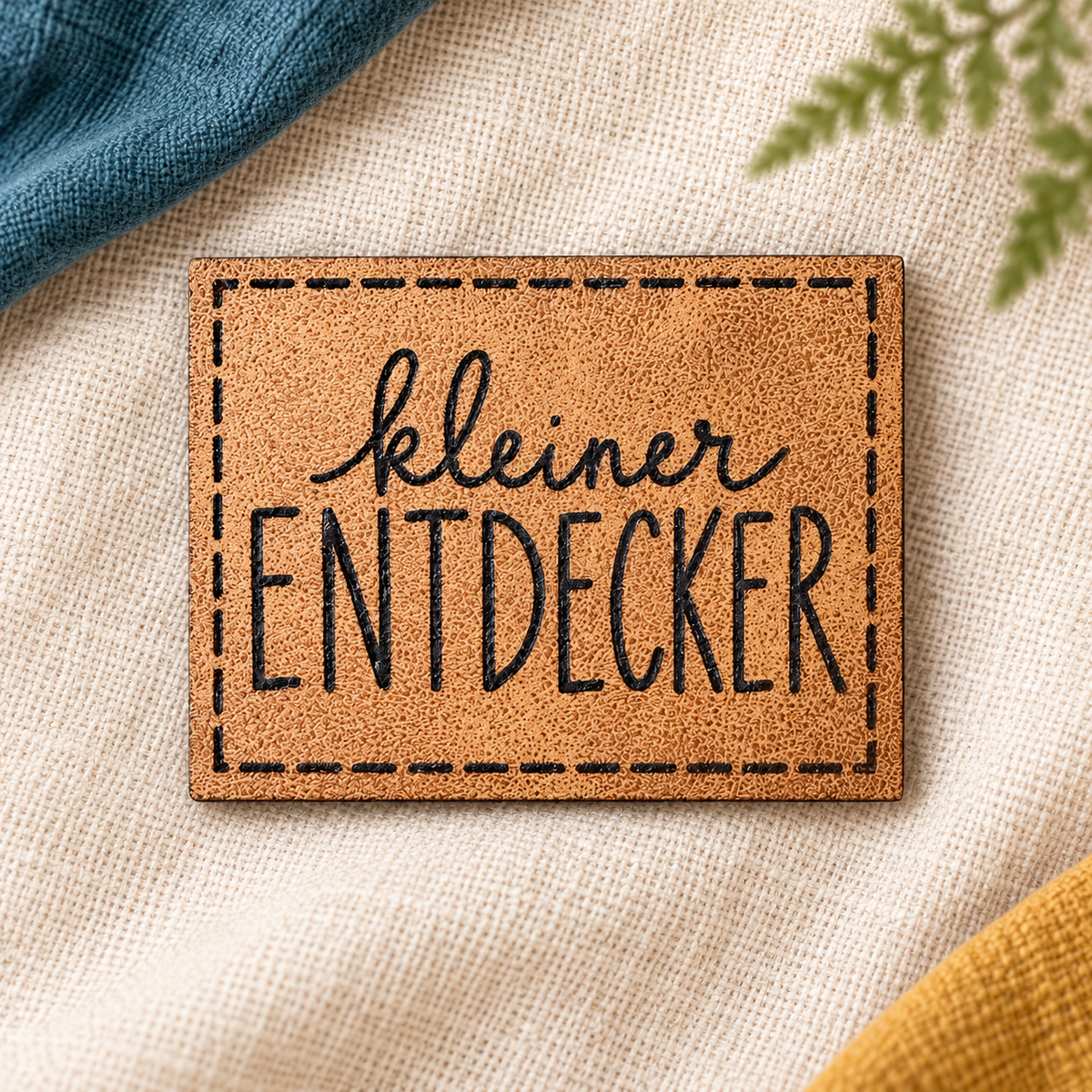 Kunstleder-Patch „kleiner ENTDECKER“ – zum Aufnähen