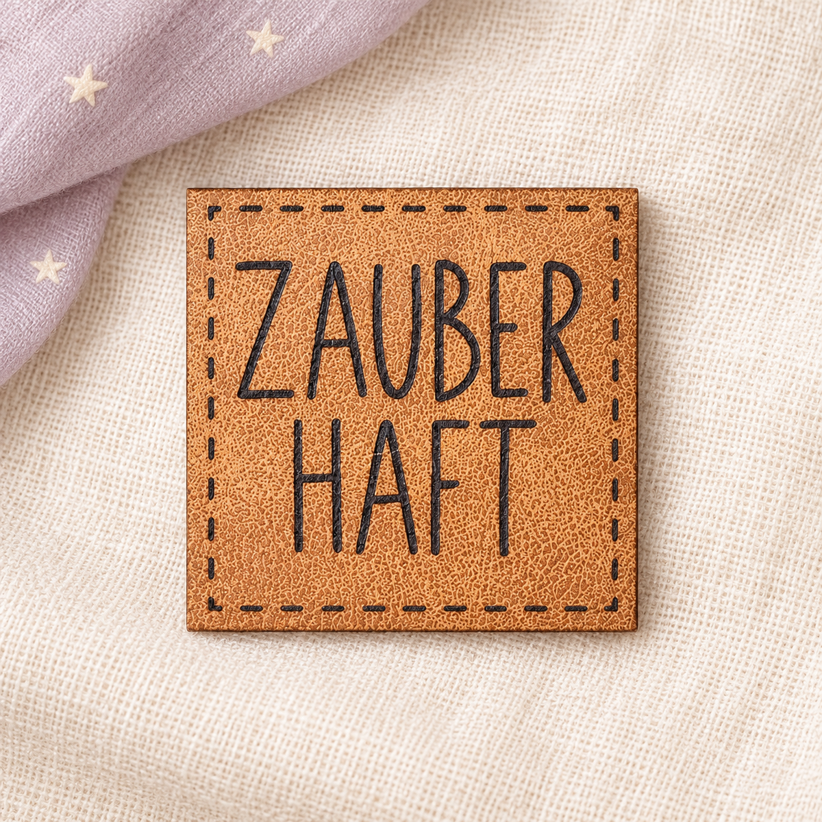 Kunstleder-Patch „ZAUBERHAFT“ – zum Aufnähen