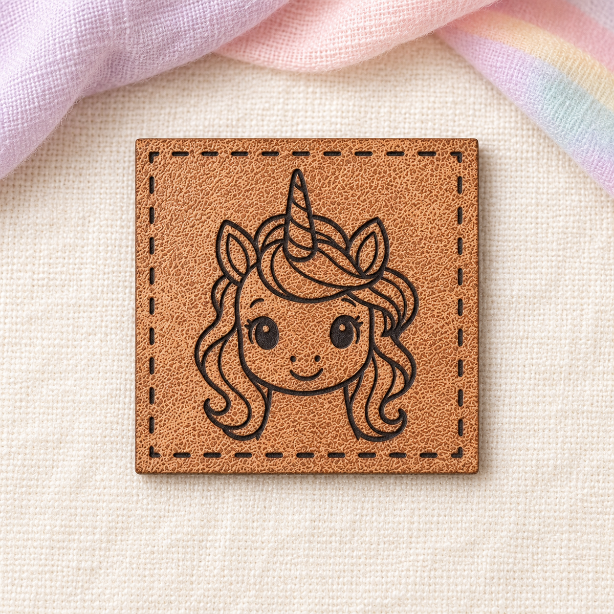 Kunstleder-Patch mit Einhorn – zum Aufnähen