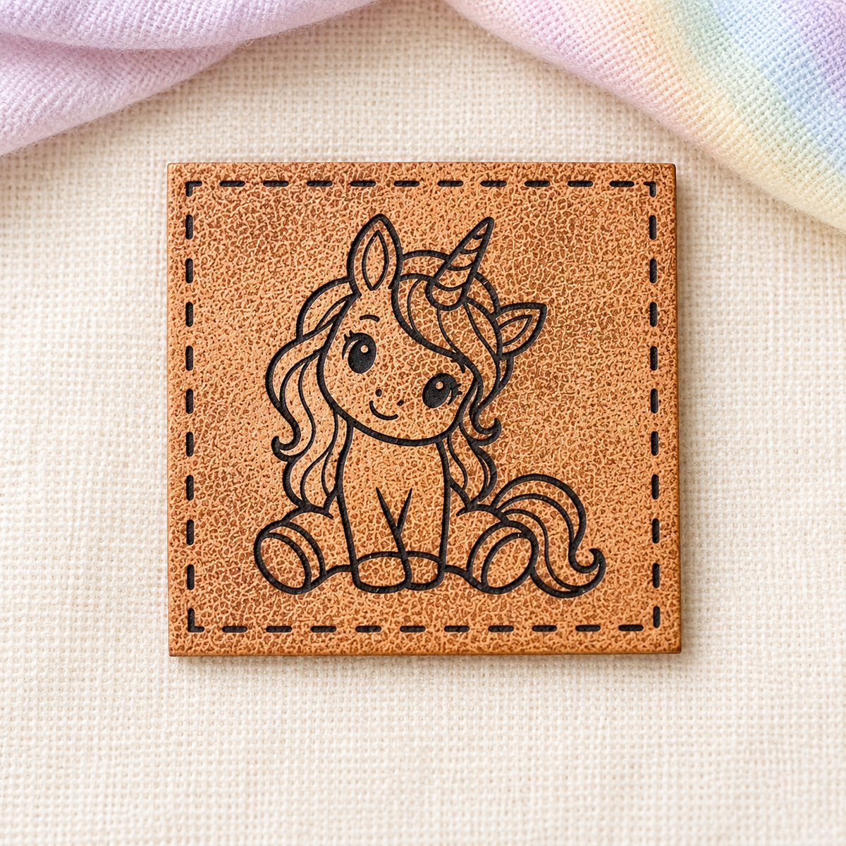 Kunstleder-Patch mit Einhorn – zum Aufnähen