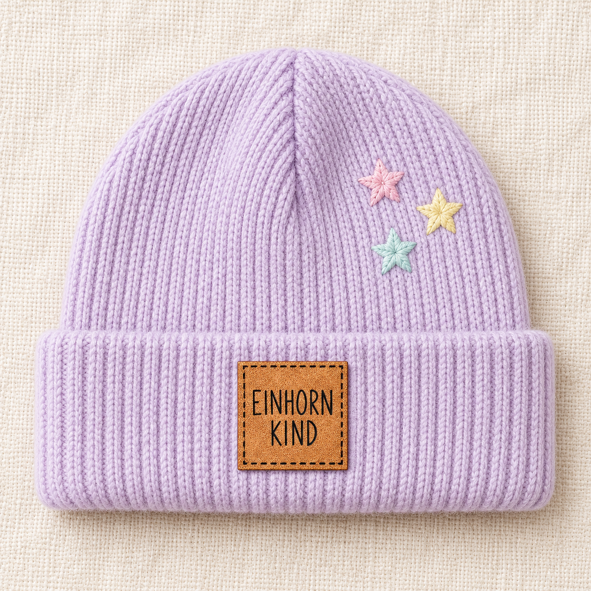 Kunstleder-Patch mit „EINHORN KIND“ – zum Aufnähen