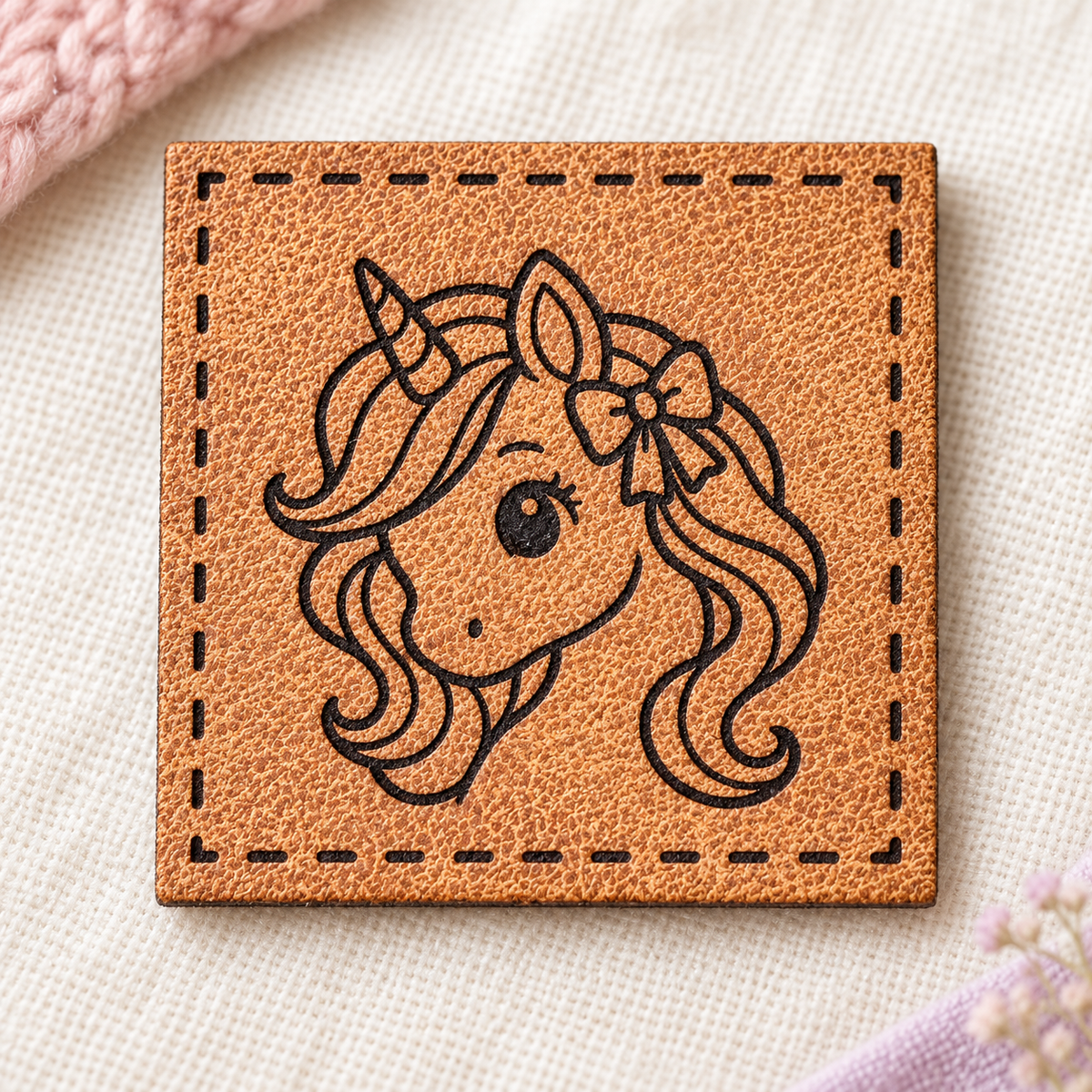 Kunstleder-Patch mit Einhorn – zum Aufnähen